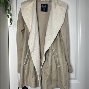 Cavalini Sweater Womens small Brown Tan Long Sleeve Cardigan